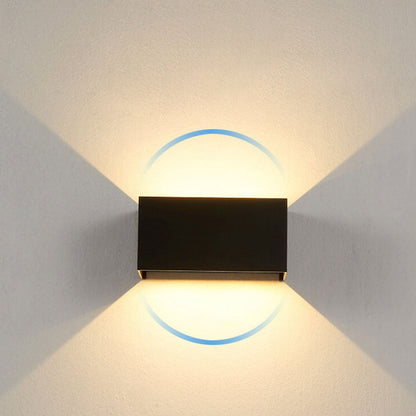 Vivolux | Moderne wasserdichte rechteckige LED-Wandleuchte für den Außenbereich mit Auf- und Ab-Beleuchtung