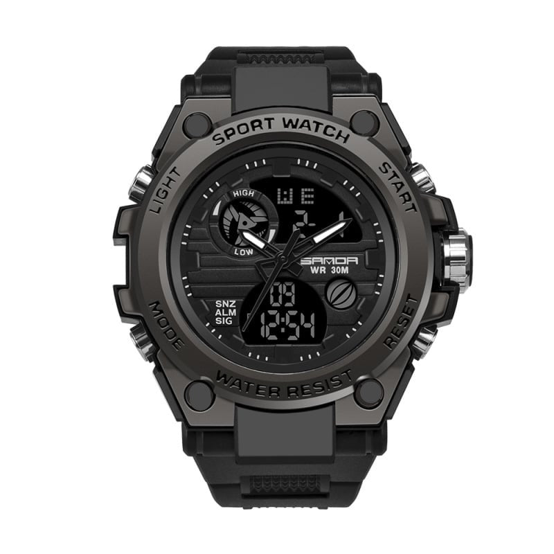 Vivolux | Sportliche Dual-Display Mode Multifunktionale wasserdichte leuchtende Herrenarmbanduhr
