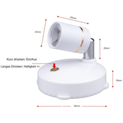 Kabelloser, wiederaufladbarer LED-Strahler und Schreibtischlampe mit Fernbedienung