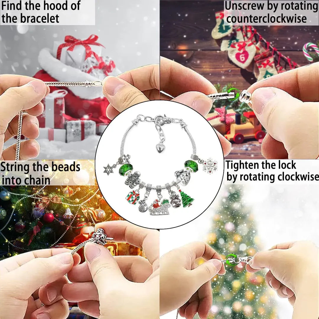DIY Weihnachts-Adventskalender Armbänder Set
