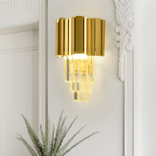 Vivolux | Traditioneel Tiered Wandlamp 2 Koppen Helder Kristal LED Wandarmatuur in Goud