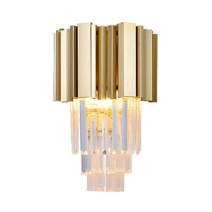 Vivolux | Traditioneel Tiered Wandlamp 2 Koppen Helder Kristal LED Wandarmatuur in Goud