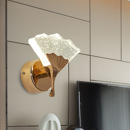 Vivolux | Ginkgo Schlafzimmer Wand Sconces Licht Vintage Bubble Kristall 1/2 Köpfe Gold LED Wandbeleuchtung in Warm/Weiß Licht