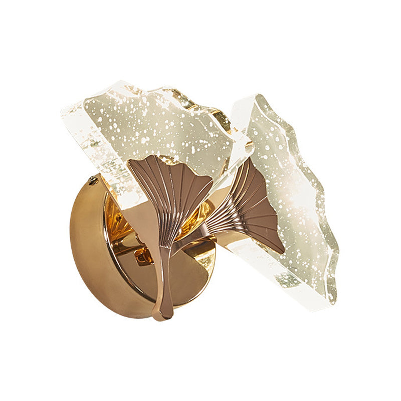 Vivolux | Ginkgo Schlafzimmer Wand Sconces Licht Vintage Bubble Kristall 1/2 Köpfe Gold LED Wandbeleuchtung in Warm/Weiß Licht