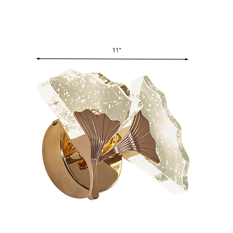 Vivolux | Ginkgo Schlafzimmer Wand Sconces Licht Vintage Bubble Kristall 1/2 Köpfe Gold LED Wandbeleuchtung in Warm/Weiß Licht