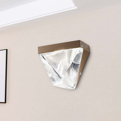 Vivolux | LED Kristall Wandleuchte Minimalismus Schwarz/Gold Dreieck Wohnzimmer Wandmontage Beleuchtung