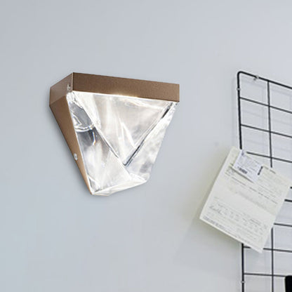 Vivolux | LED Kristall Wandleuchte Minimalismus Schwarz/Gold Dreieck Wohnzimmer Wandmontage Beleuchtung