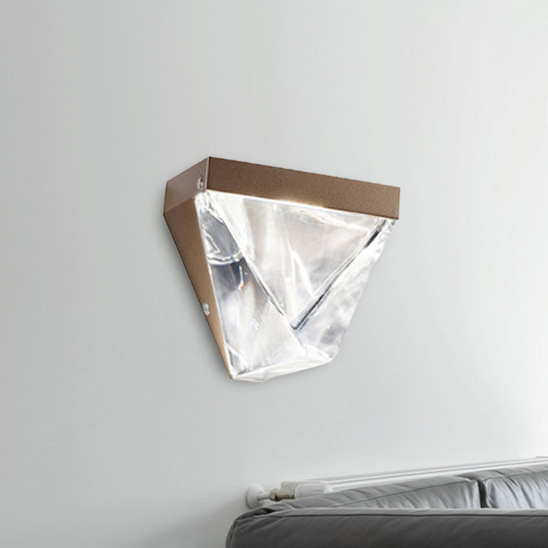 Vivolux | LED Kristall Wandleuchte Minimalismus Schwarz/Gold Dreieck Wohnzimmer Wandmontage Beleuchtung