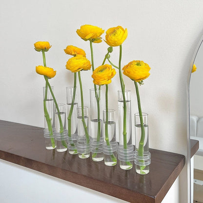 Vivolux | Flexibler Blumenvasen mit Scharnieren | Moderne Glasrohrvase