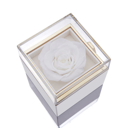 Vivolux | [Ideales Geschenk] Ewige Rosenbox - Mit gravierter Halskette & künstlicher Rose