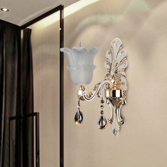 Vivolux | Traditionele Bloom Wandlamp 1/2 Koppen Heldere Kristallen Glas LED Wandlamp Licht in Goud