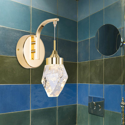 Vivolux | Geometric Wohnzimmer Wandleuchte Vintage Bubble Kristall LED Gold Wandbeleuchtung Fixture für Schlafzimmer