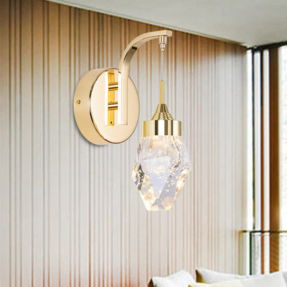Vivolux | Geometric Wohnzimmer Wandleuchte Vintage Bubble Kristall LED Gold Wandbeleuchtung Fixture für Schlafzimmer