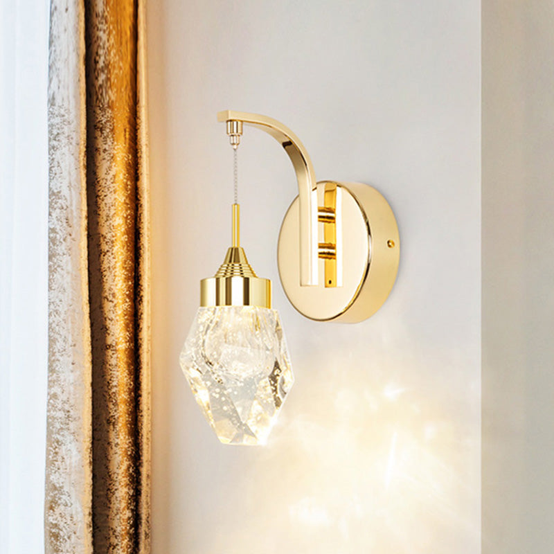 Vivolux | Geometric Wohnzimmer Wandleuchte Vintage Bubble Kristall LED Gold Wandbeleuchtung Fixture für Schlafzimmer