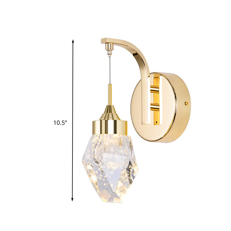 Vivolux | Geometric Wohnzimmer Wandleuchte Vintage Bubble Kristall LED Gold Wandbeleuchtung Fixture für Schlafzimmer