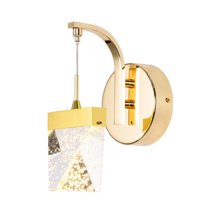 Vivolux | Geometric Wohnzimmer Wandleuchte Vintage Bubble Kristall LED Gold Wandbeleuchtung Fixture für Schlafzimmer