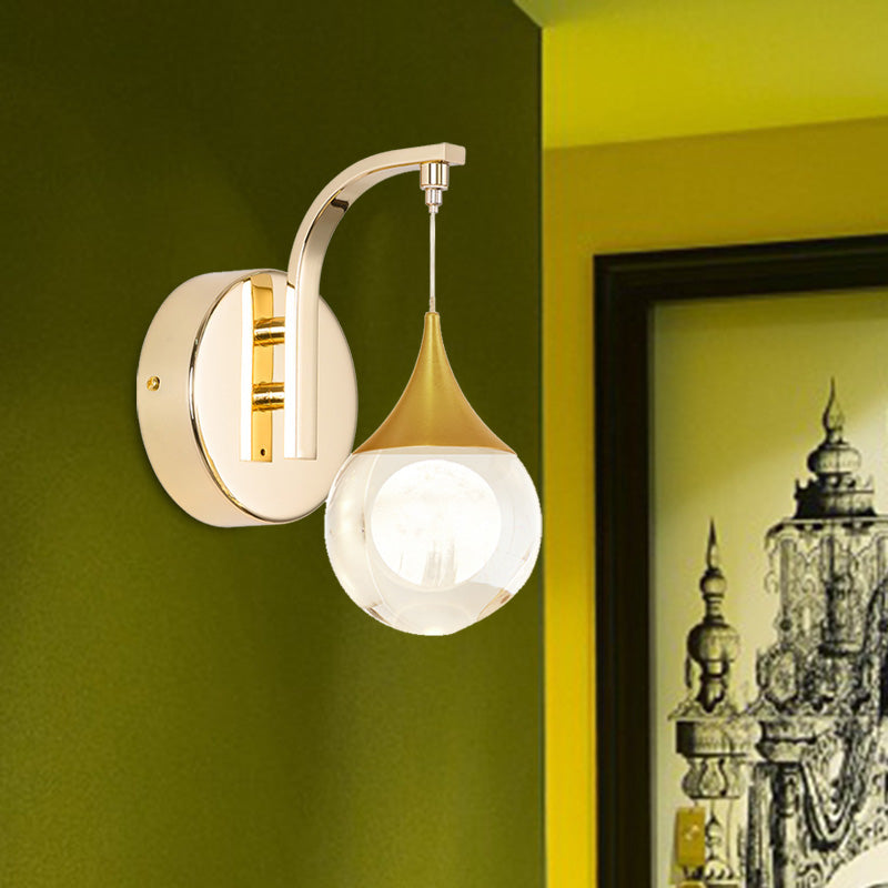 Vivolux | Gold LED Wandmontage Lamp Retro Kristallkugel Wand Sconces Beleuchtung für Wohnzimmer