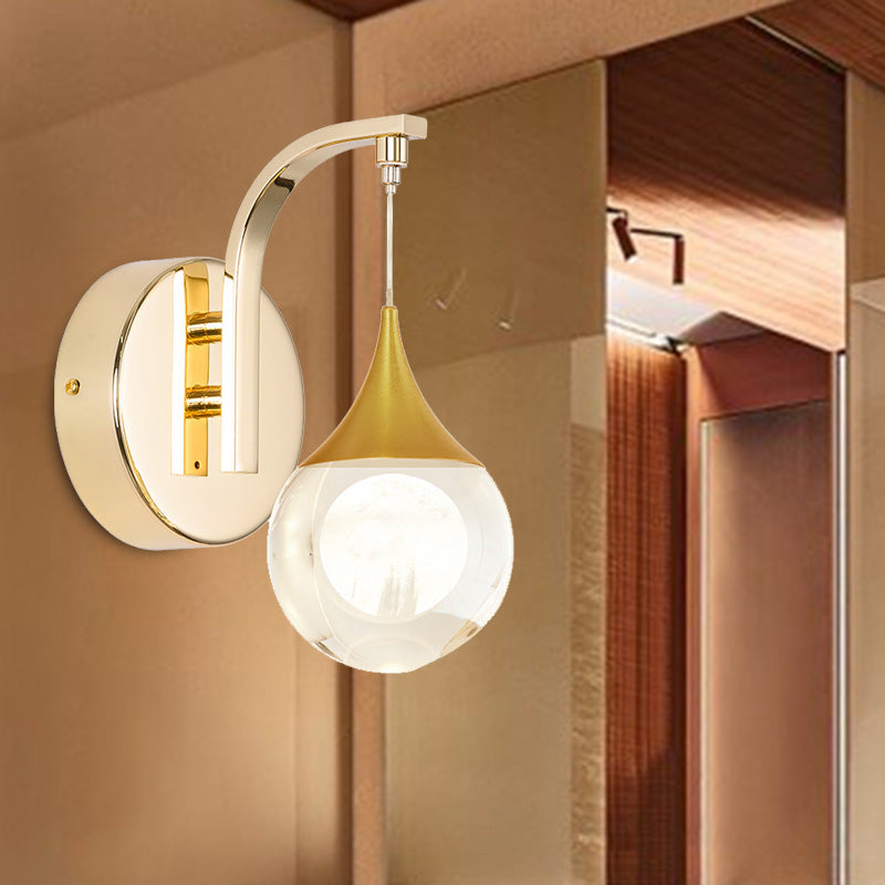 Vivolux | Gold LED Wandmontage Lamp Retro Kristallkugel Wand Sconces Beleuchtung für Wohnzimmer