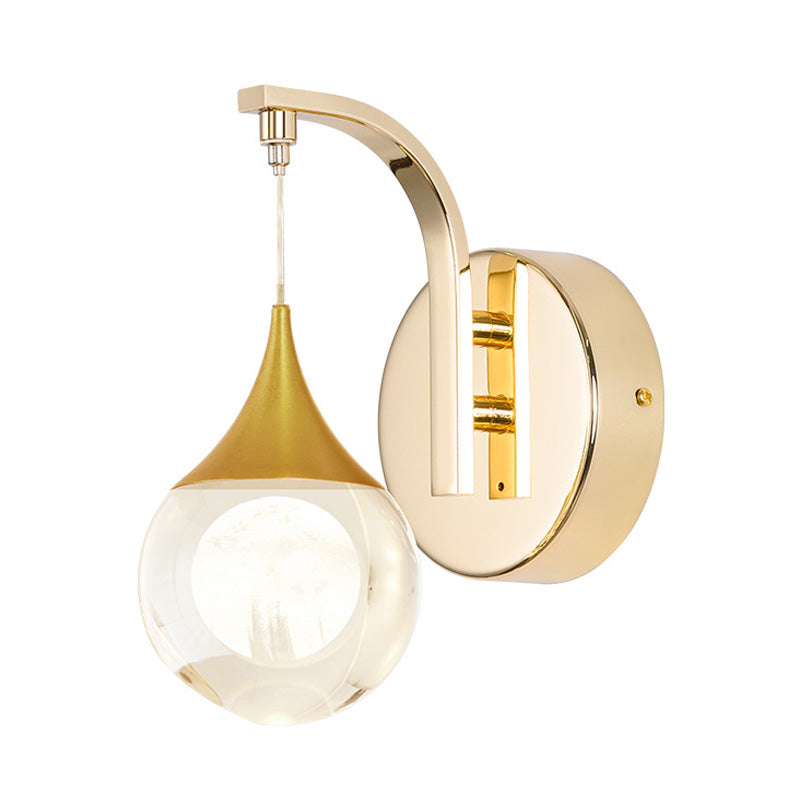 Vivolux | Gold LED Wandmontage Lamp Retro Kristallkugel Wand Sconces Beleuchtung für Wohnzimmer
