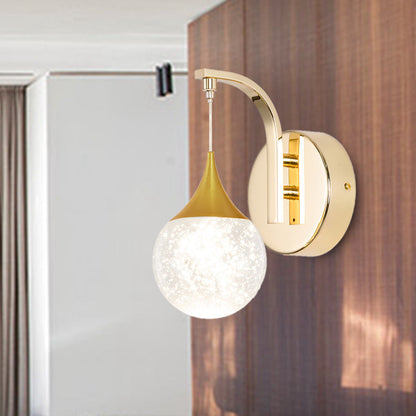 Vivolux | Gold LED Wandmontage Lamp Retro Kristallkugel Wand Sconces Beleuchtung für Wohnzimmer