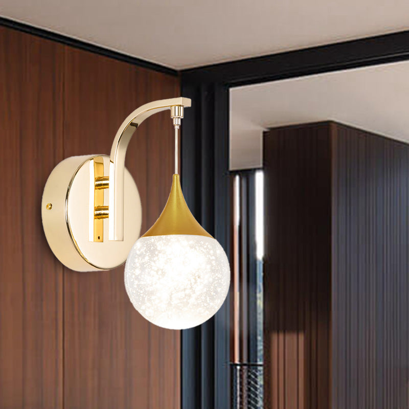 Vivolux | Gold LED Wandmontage Lamp Retro Kristallkugel Wand Sconces Beleuchtung für Wohnzimmer