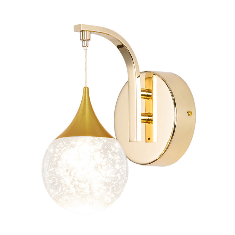 Vivolux | Gold LED Wandmontage Lamp Retro Kristallkugel Wand Sconces Beleuchtung für Wohnzimmer