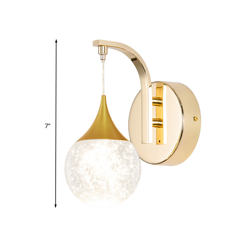 Vivolux | Gold LED Wandmontage Lamp Retro Kristallkugel Wand Sconces Beleuchtung für Wohnzimmer