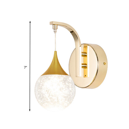 Vivolux | Gold LED Wandmontage Lamp Retro Kristallkugel Wand Sconces Beleuchtung für Wohnzimmer