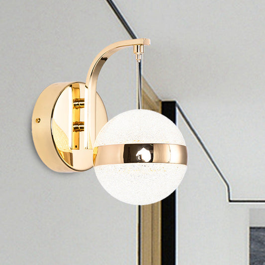 Vivolux | Gold LED Wandmontage Lamp Retro Kristallkugel Wand Sconces Beleuchtung für Wohnzimmer