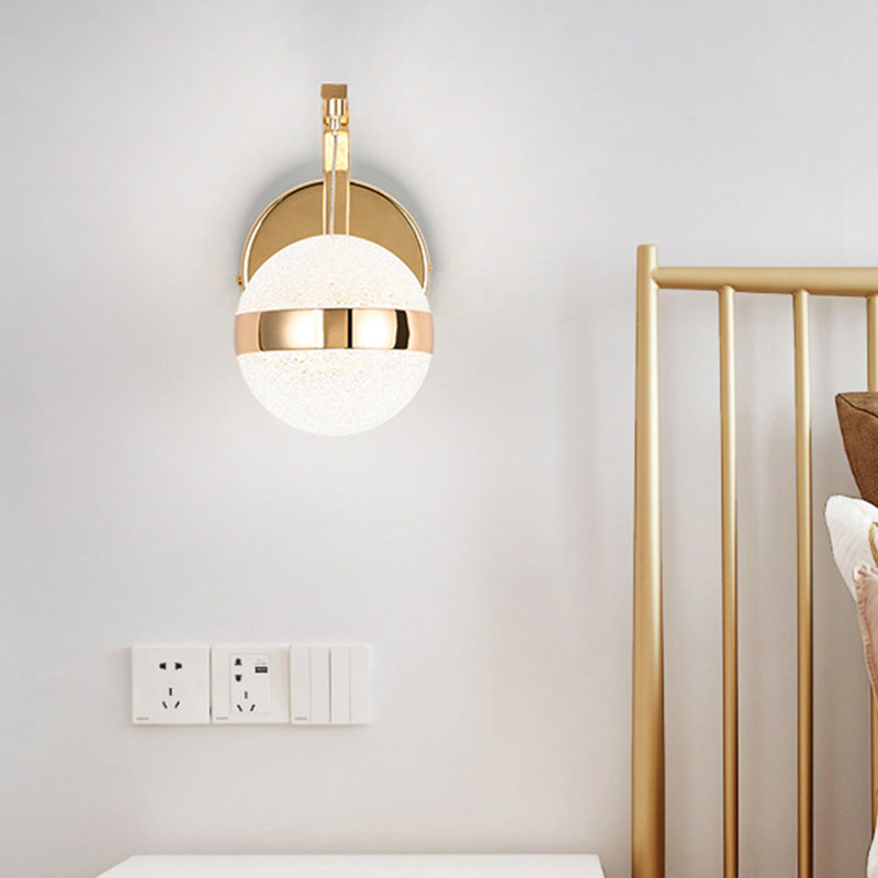 Vivolux | Gold LED Wandmontage Lamp Retro Kristallkugel Wand Sconces Beleuchtung für Wohnzimmer