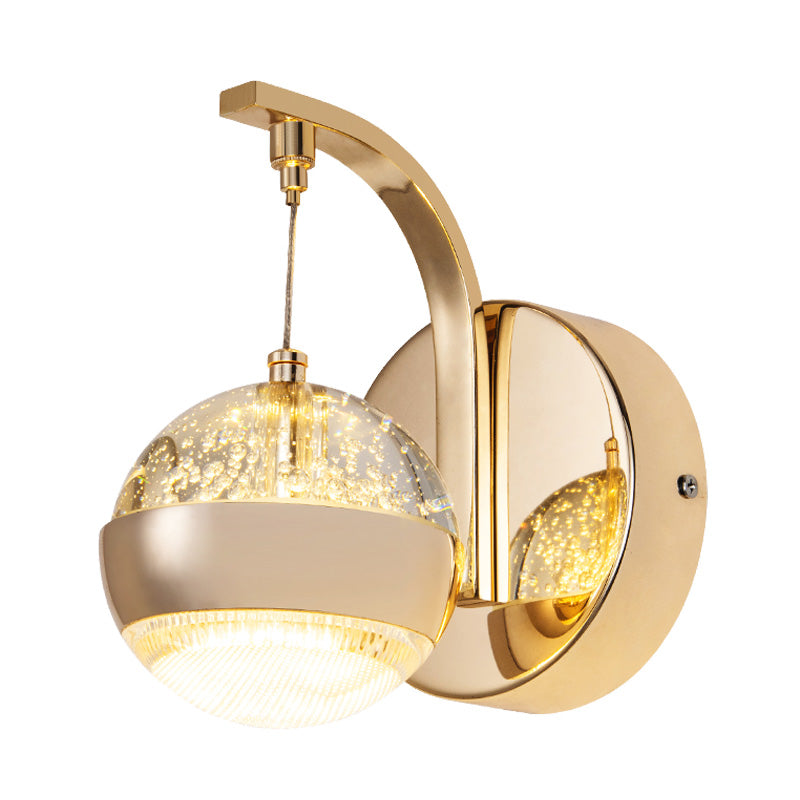 Vivolux | Bubble Crystal Globe Wandlampe Minimalistisch 1/2-Glühbirne LED Schlafzimmer Wandleuchte in Gold