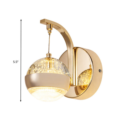 Vivolux | Bubble Crystal Globe Wandlampe Minimalistisch 1/2-Glühbirne LED Schlafzimmer Wandleuchte in Gold