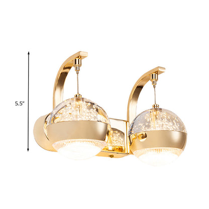 Vivolux | Bubble Crystal Globe Wandlampe Minimalistisch 1/2-Glühbirne LED Schlafzimmer Wandleuchte in Gold