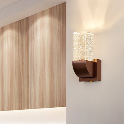 Vivolux | Bubble Crystal Brown/Gold Wandverlichting Rechthoekige LED Traditionele Wandlamp Licht voor Slaapkamer