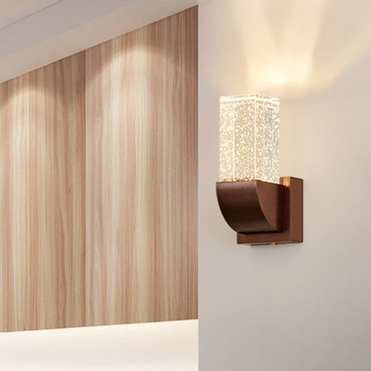 Vivolux | Bubble Crystal Brown/Gold Wandverlichting Rechthoekige LED Traditionele Wandlamp Licht voor Slaapkamer