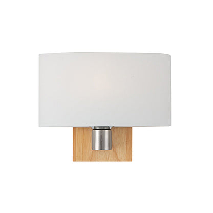 Vivolux | Witte Glazen Ovale Wandverlichting Modernistisch 1 Kop Sconcelamp met Rechthoekige Houten Achterplaat