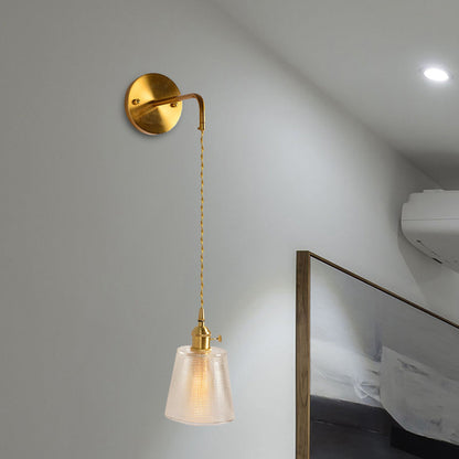 Vivolux | Prismatisch Glas Gouden Wandlamp Cilinder/Vat/Bloem Enkelvoudige Gloeilamp Traditionalisme LED Wandmontage Lichtarmatuur