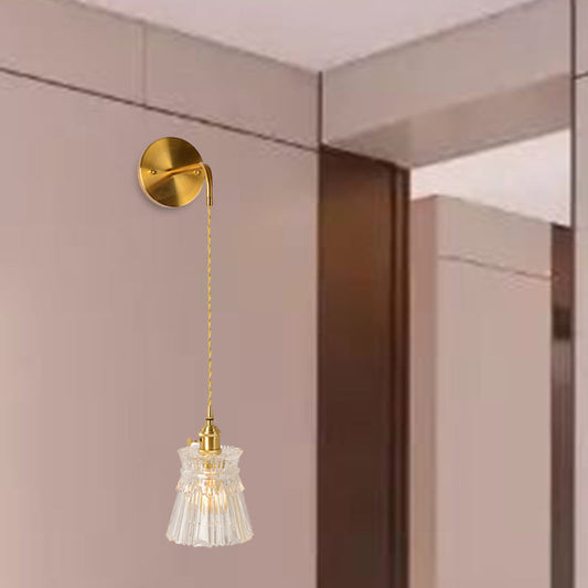 Vivolux | Prismatisch Glas Gouden Wandlamp Cilinder/Vat/Bloem Enkelvoudige Gloeilamp Traditionalisme LED Wandmontage Lichtarmatuur