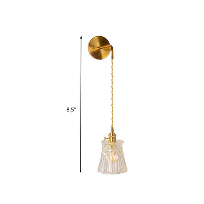 Vivolux | Prismatisch Glas Gouden Wandlamp Cilinder/Vat/Bloem Enkelvoudige Gloeilamp Traditionalisme LED Wandmontage Lichtarmatuur