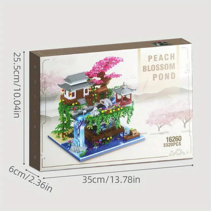 Vivolux | 3320PCS Blöcke Baumhaus Diamant Gebäude Garten Architektur Wasserfall Licht DIY Ziegel Kirschblüte Spielzeug für Kinder Erwachsenen Geschenk