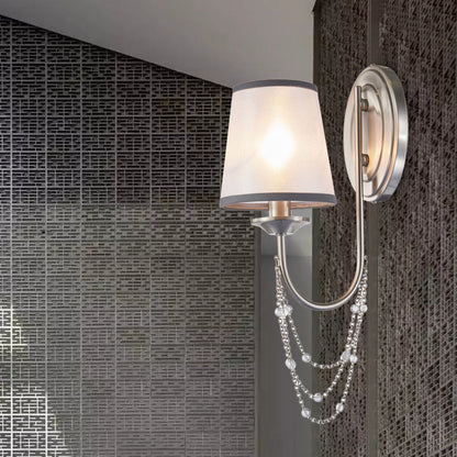 Vivolux | Kristallchrome Wandmontage Licht Kegelförmig 1/2 Glühbirnen Traditionelle Wandlampe Beleuchtung für Schlafzimmer