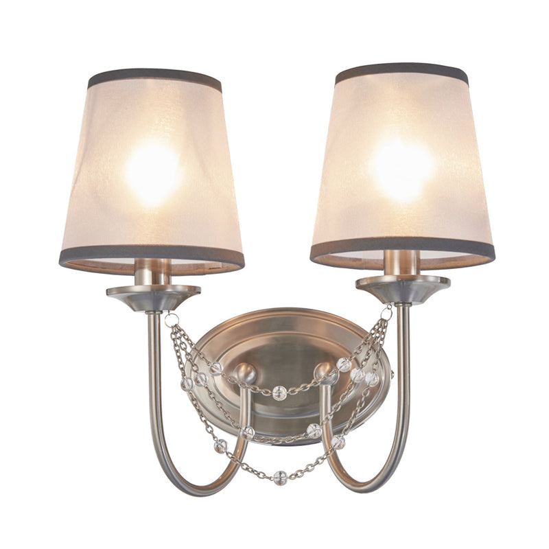 Vivolux | Kristallchrome Wandmontage Licht Kegelförmig 1/2 Glühbirnen Traditionelle Wandlampe Beleuchtung für Schlafzimmer