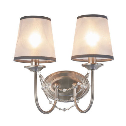 Vivolux | Kristallchrome Wandmontage Licht Kegelförmig 1/2 Glühbirnen Traditionelle Wandlampe Beleuchtung für Schlafzimmer