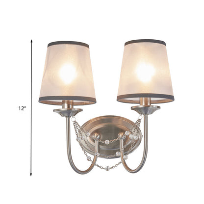 Vivolux | Kristallchrome Wandmontage Licht Kegelförmig 1/2 Glühbirnen Traditionelle Wandlampe Beleuchtung für Schlafzimmer