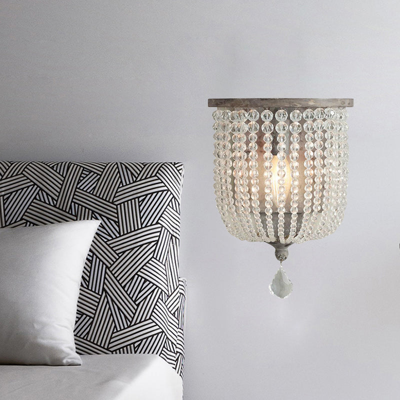 Vivolux | Wit/grijs 1 licht wandlamp minimalisme kristal halfmand wandlamp armatuur
