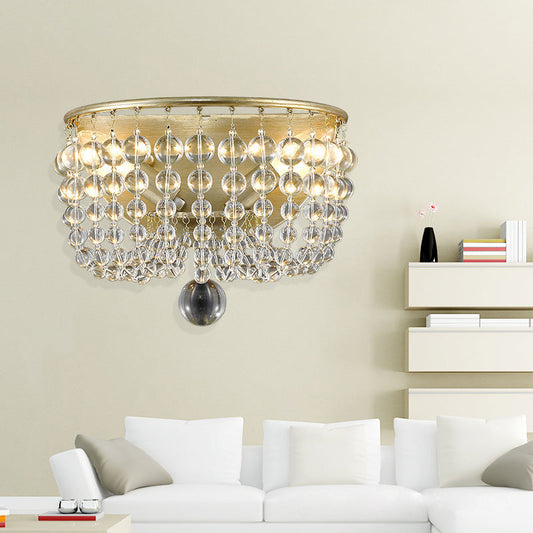 Vivolux | Beaded Clear Crystal Wandlamp Lodge Stijl 1 Licht Woonkamer Sconces in Messing