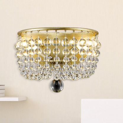 Vivolux | Beaded Clear Crystal Wandlamp Lodge Stijl 1 Licht Woonkamer Sconces in Messing