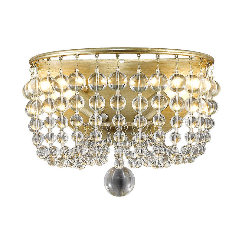 Vivolux | Beaded Clear Crystal Wandlamp Lodge Stijl 1 Licht Woonkamer Sconces in Messing