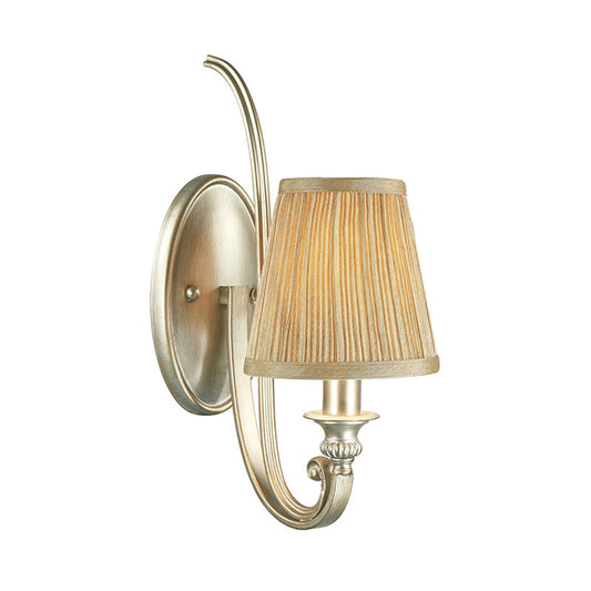 Vivolux | 1 Licht Gebogen Arm Wandverlichting Traditionele Flaxen Stof Wandlamp voor Slaapkamer