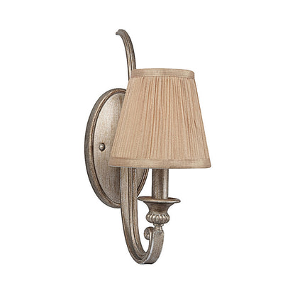 Vivolux | 1 Licht Gebogen Arm Wandverlichting Traditionele Flaxen Stof Wandlamp voor Slaapkamer